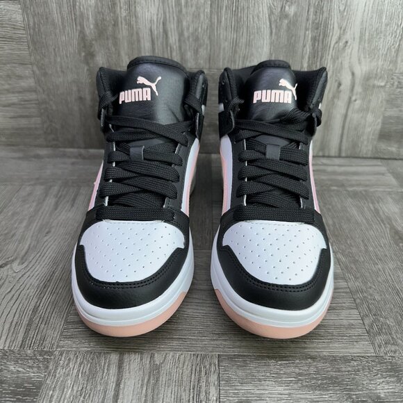 Puma Rebound Layup Women's size 5.5 Black Pink Midtop Shoes 394891-40 - Picture 4 of 8